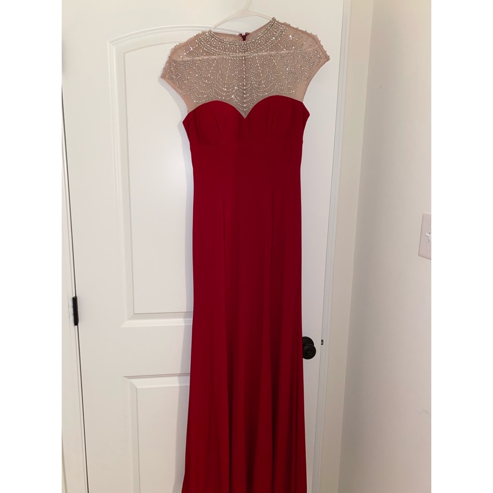 Xscape red sleeveless dress